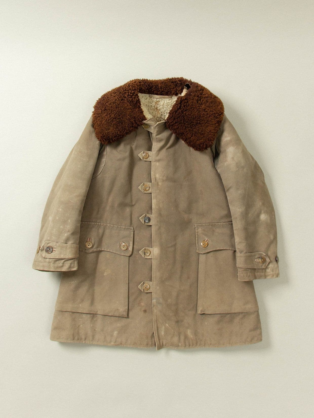 Vtg 1940s Swedish Army Extreme Cold Weather Shearling Coat